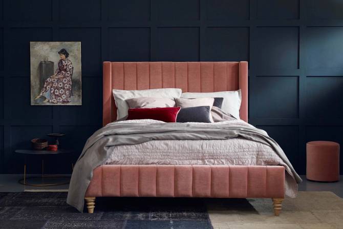 Alice - Ribbed Velvet Headboard Bed | Love Your Home